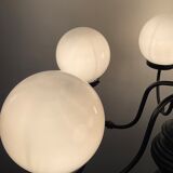 Vintage "Lamppost" in opaline and wood 6 fires