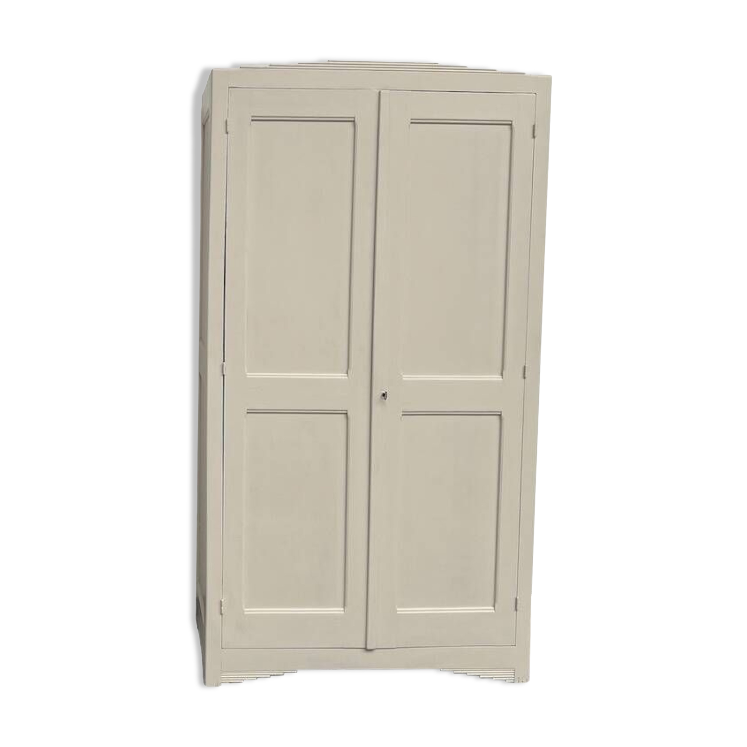 Restored 1930 art deco wardrobe, pure linen color
