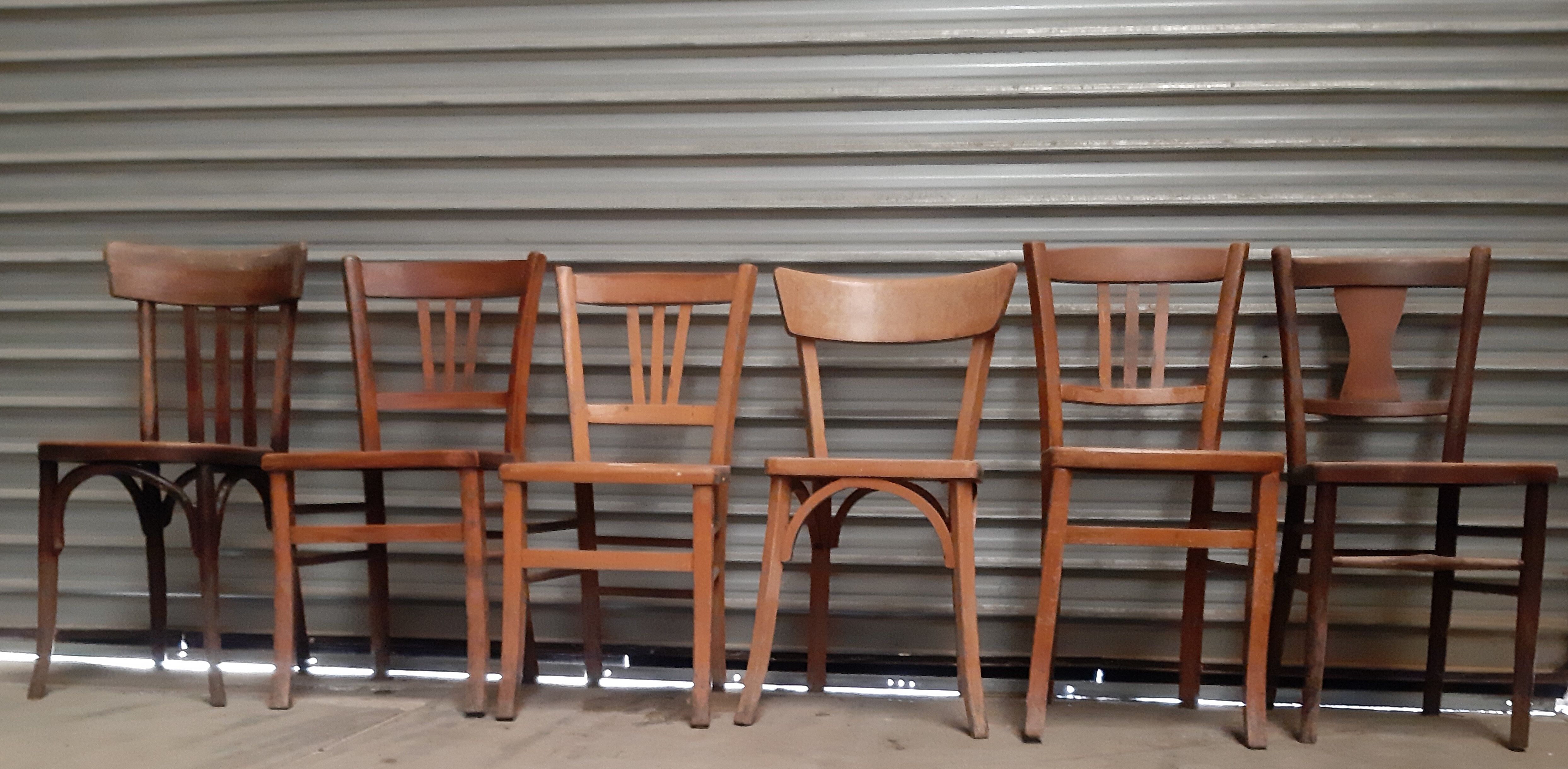 Set mismatched bistro chairs