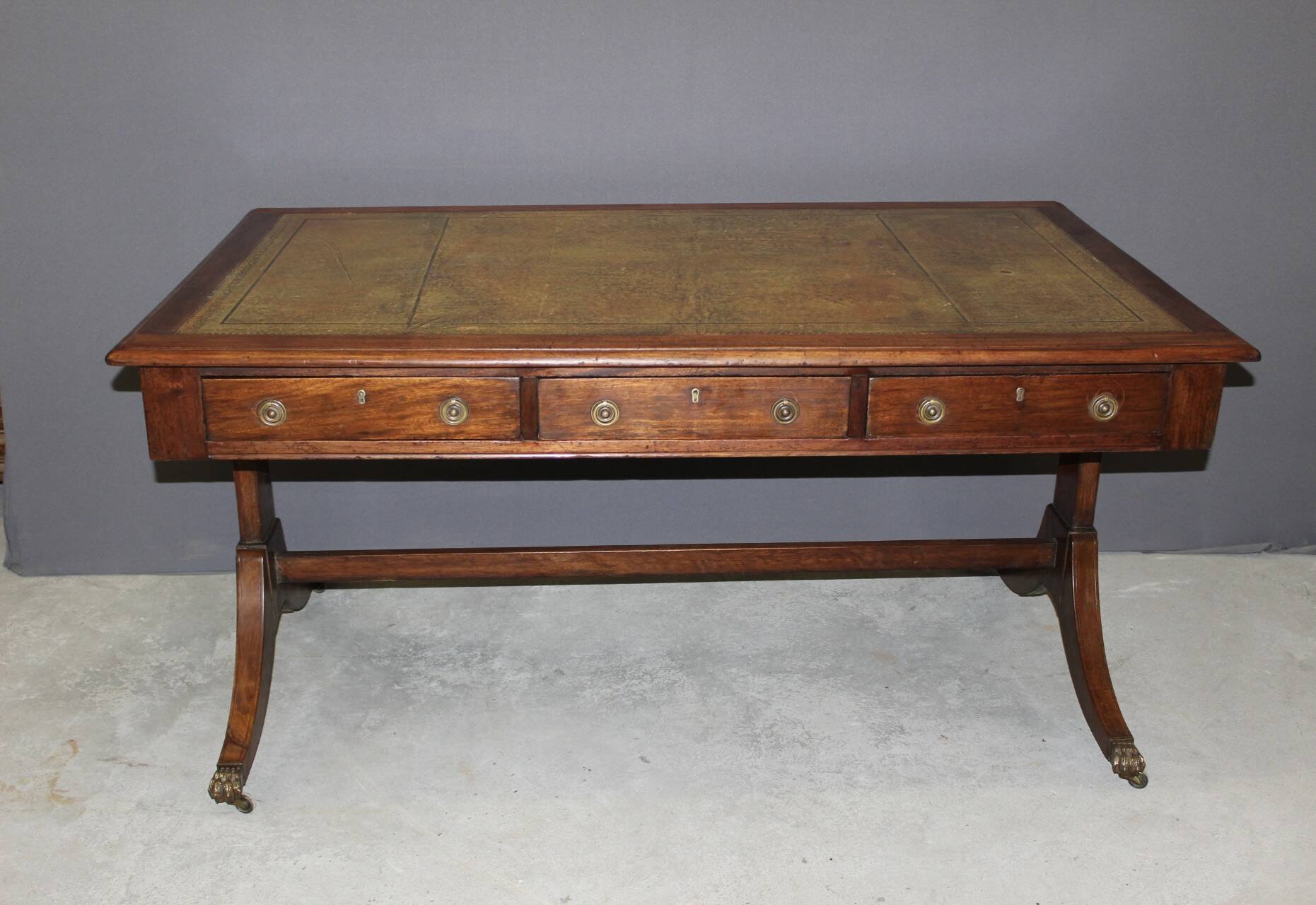 English mahogany bureau plat circa 1900