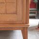 Vintage wooden wardrobe with sliding doors