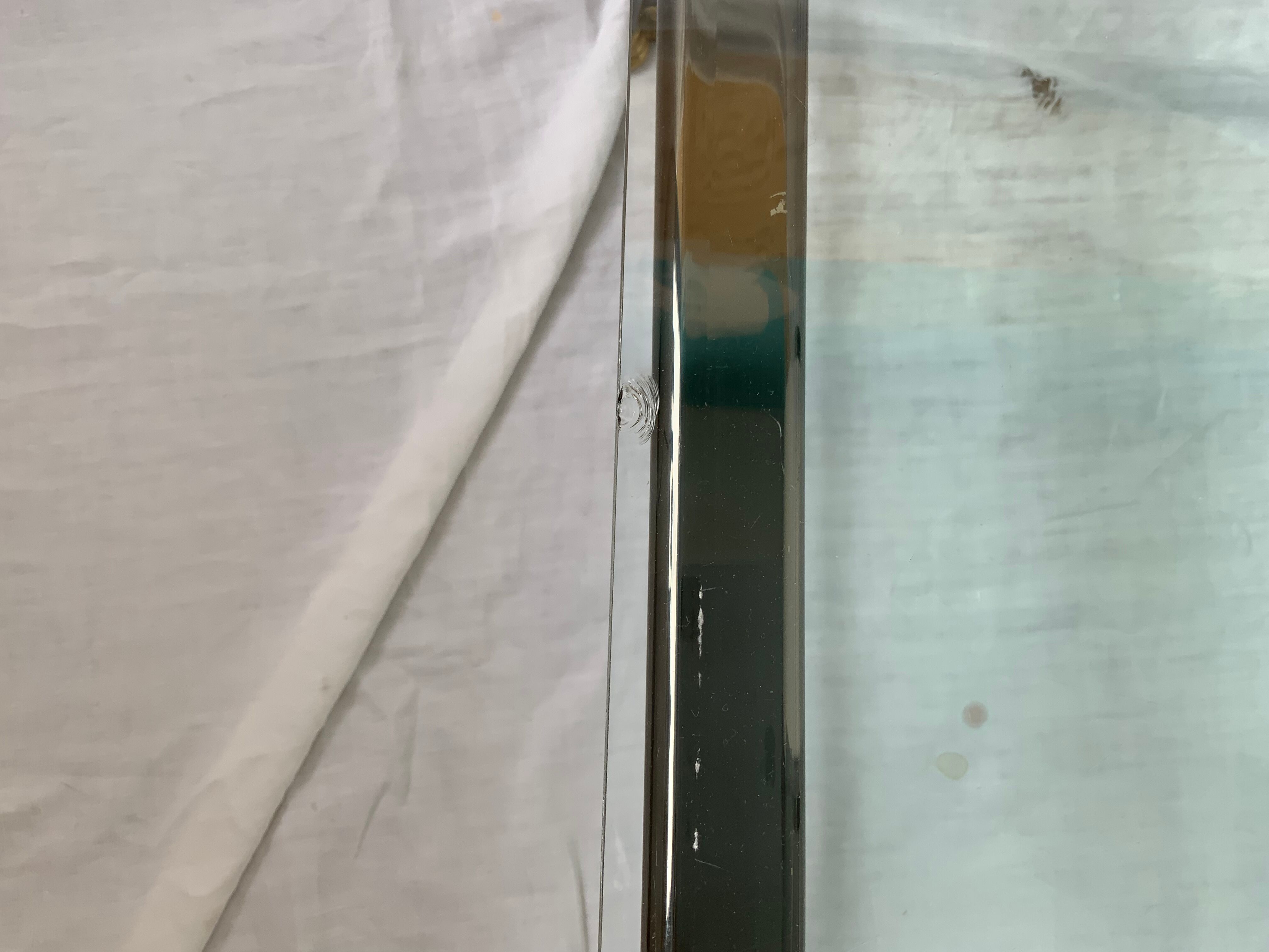 Glass and brass coffee table