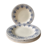 Set of 5 hollow plates Terre de Fer R&A Salins, model Palmes