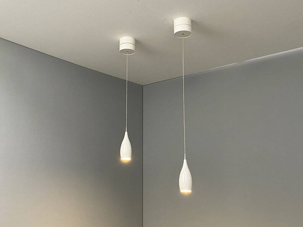 Pair of Drop Duo LED pendant lights by Jürgen Glauner for LDM, Germany, 2010s