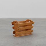 Mid-century Magazine Rack in full oak, France 1960s