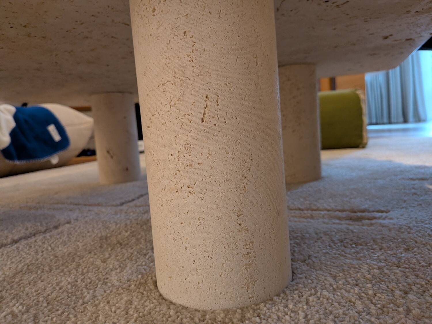 Travertine coffee table, Angelo Mangiarotti, Italy, 1970s