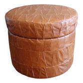 Pouf coffre De Sede patchwork de cuir