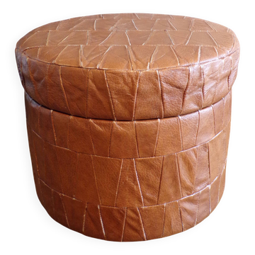 Pouf coffre De Sede patchwork de cuir