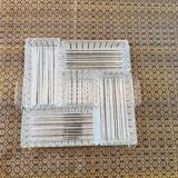 Large 6-piece aperitif tray in French molded rock crystal from the 50s and 60s