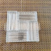 Large 6-piece aperitif tray in French molded rock crystal from the 50s and 60s
