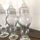 Bonbonnière en verre , bocal en verre avec couvercle