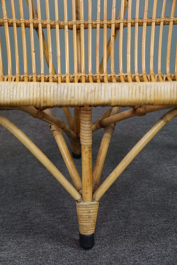Mid-century rattan 2-seater sofa, Dutch design 1950s
