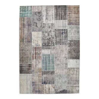 Tapis tons gris affligés vintage 306x209cm