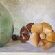 Vintage wood and metal years 70 s hooks in the shape of flowers