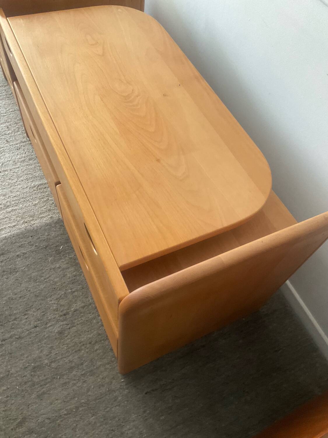 Danish TV cabinet in solid beech from the 70s-80s