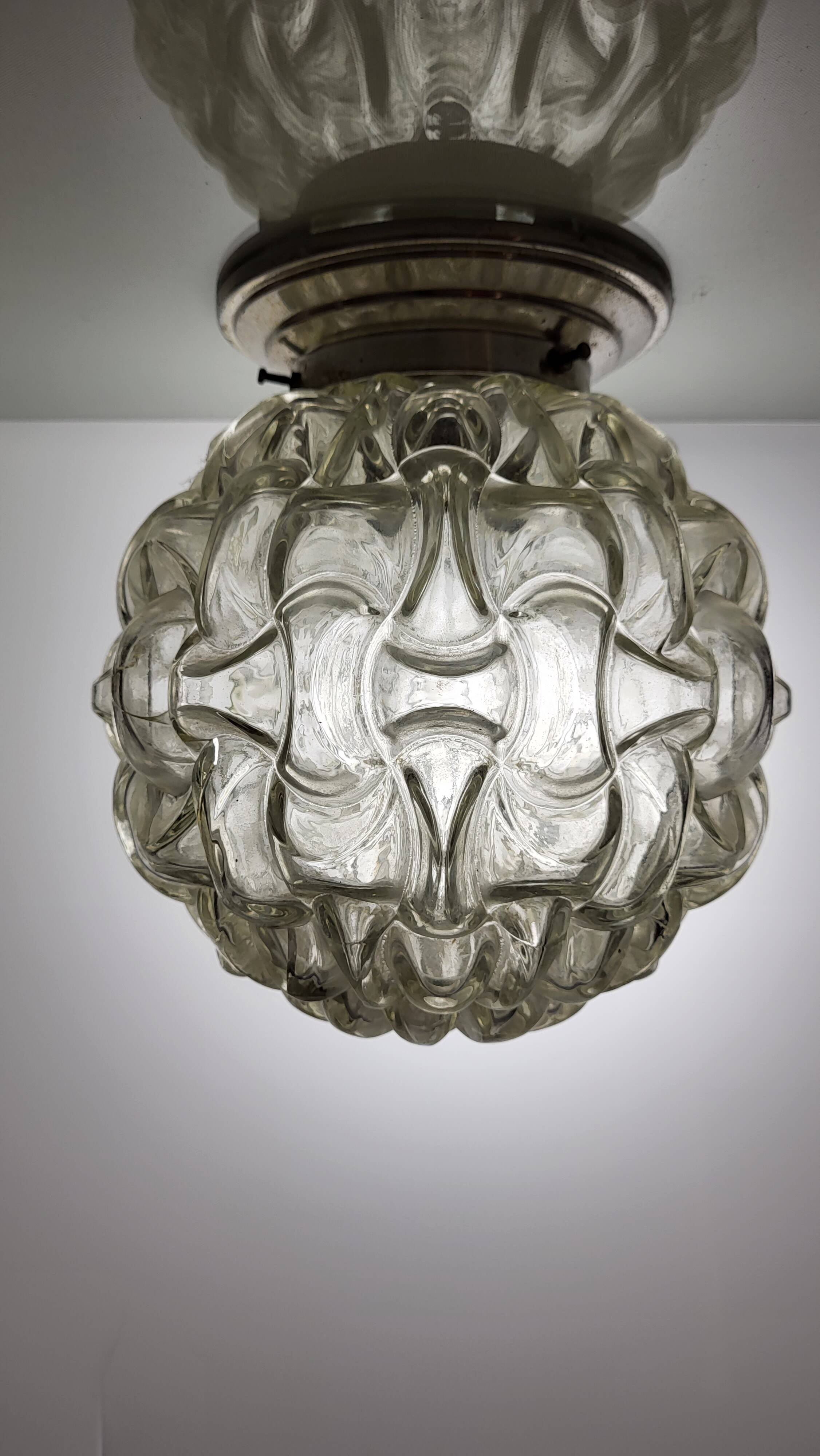 Bubble ceiling lamp in molded glass