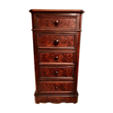 Louis Philippe bedside in walnut magnifying glass veneer