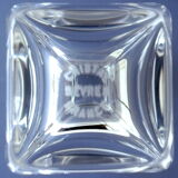 Small vase of square section in colorless crystal