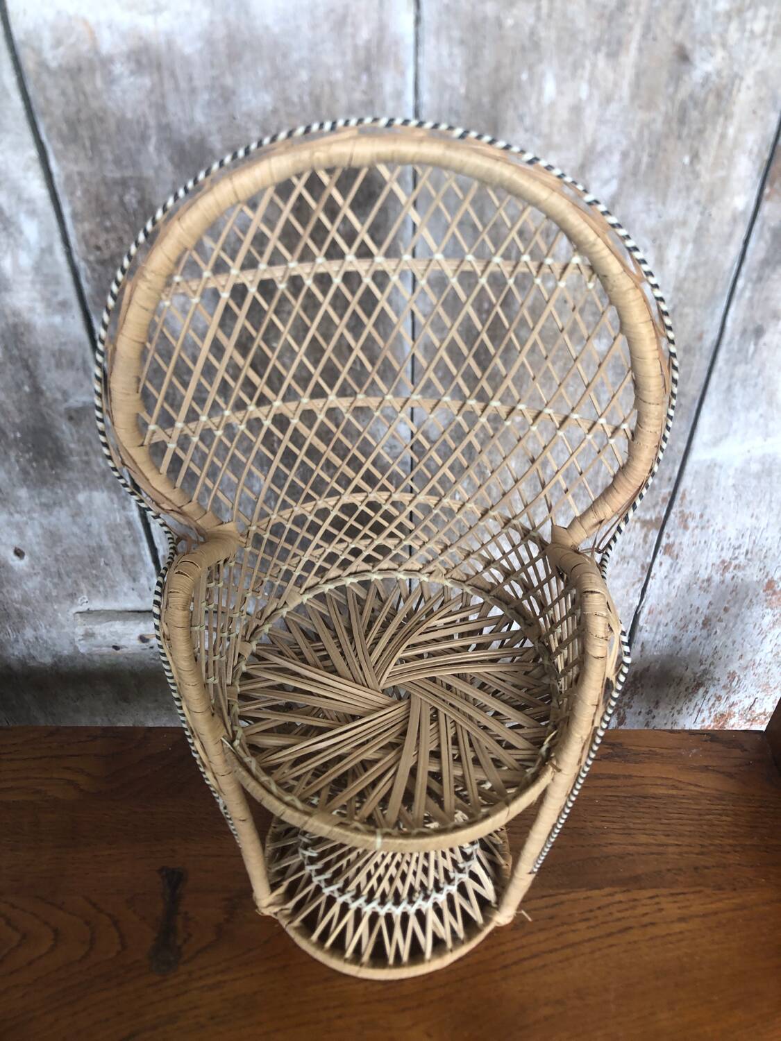 Lot of old sofa + armchair Emmanuelle style woven wicker vintage doll