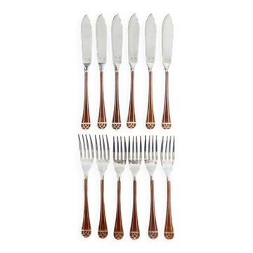 6 fish cutlery Christofle Talisman