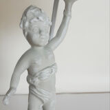 Gray patinated angel bedside lamp