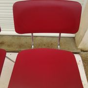 2 chairs in red skaï metal struxture 70s