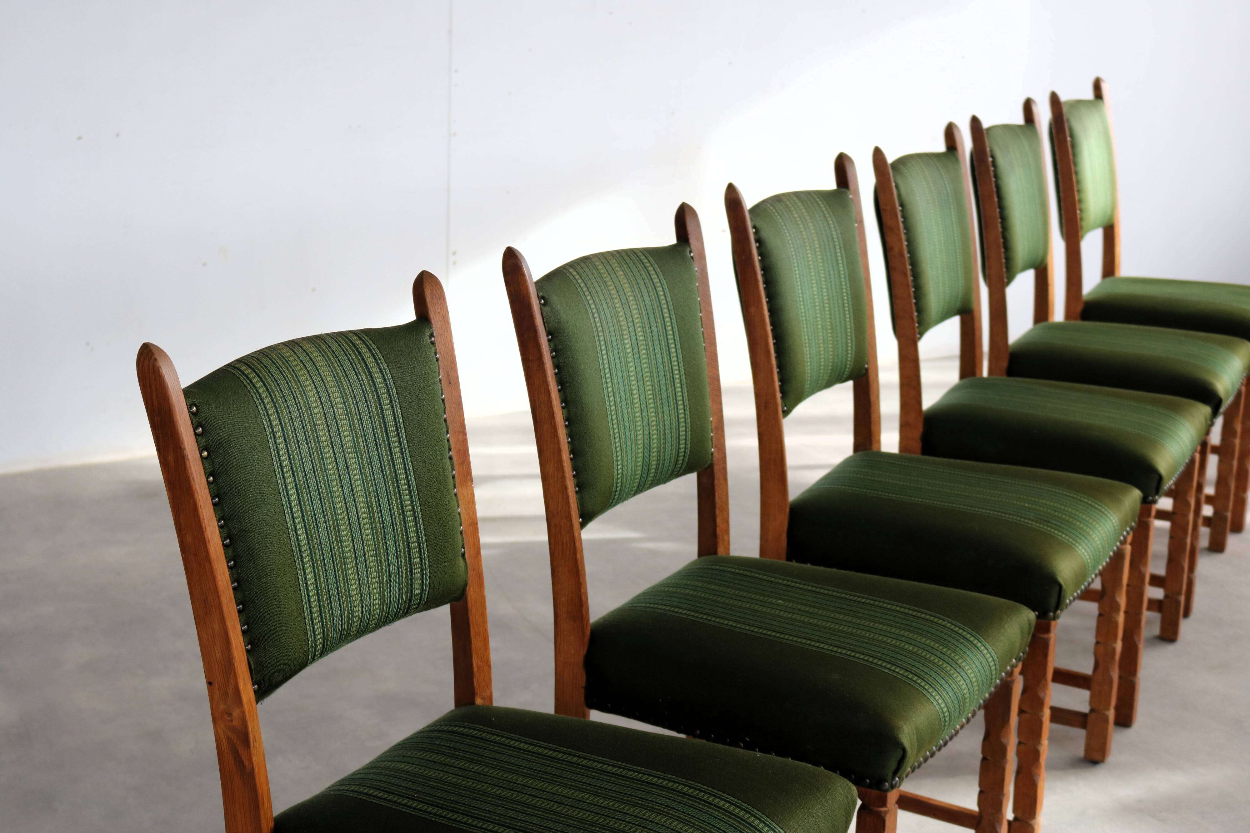 6 Danish Brutalist Dining Chairs