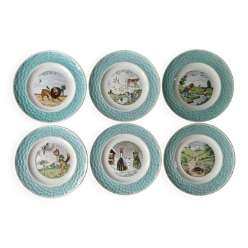 6 assiettes les fables de la Fontaine