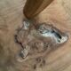 Vintage solid elm tripod stool 1960