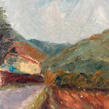 Oil on exotic landscape panel