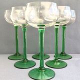 Set of 6 Alsace wine glasses in chiseled crystal