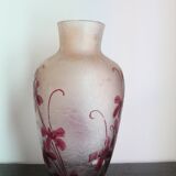 François Théodore Legras ovoid vase with floral decoration, Rubis Art Nouveau series.