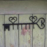 Clef murale, porte clefs en fer forgé