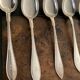 12 silver metal spoons monogram engraved J