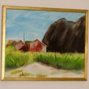 Original Swedish oil painting on canvas "Light in the Darkness"