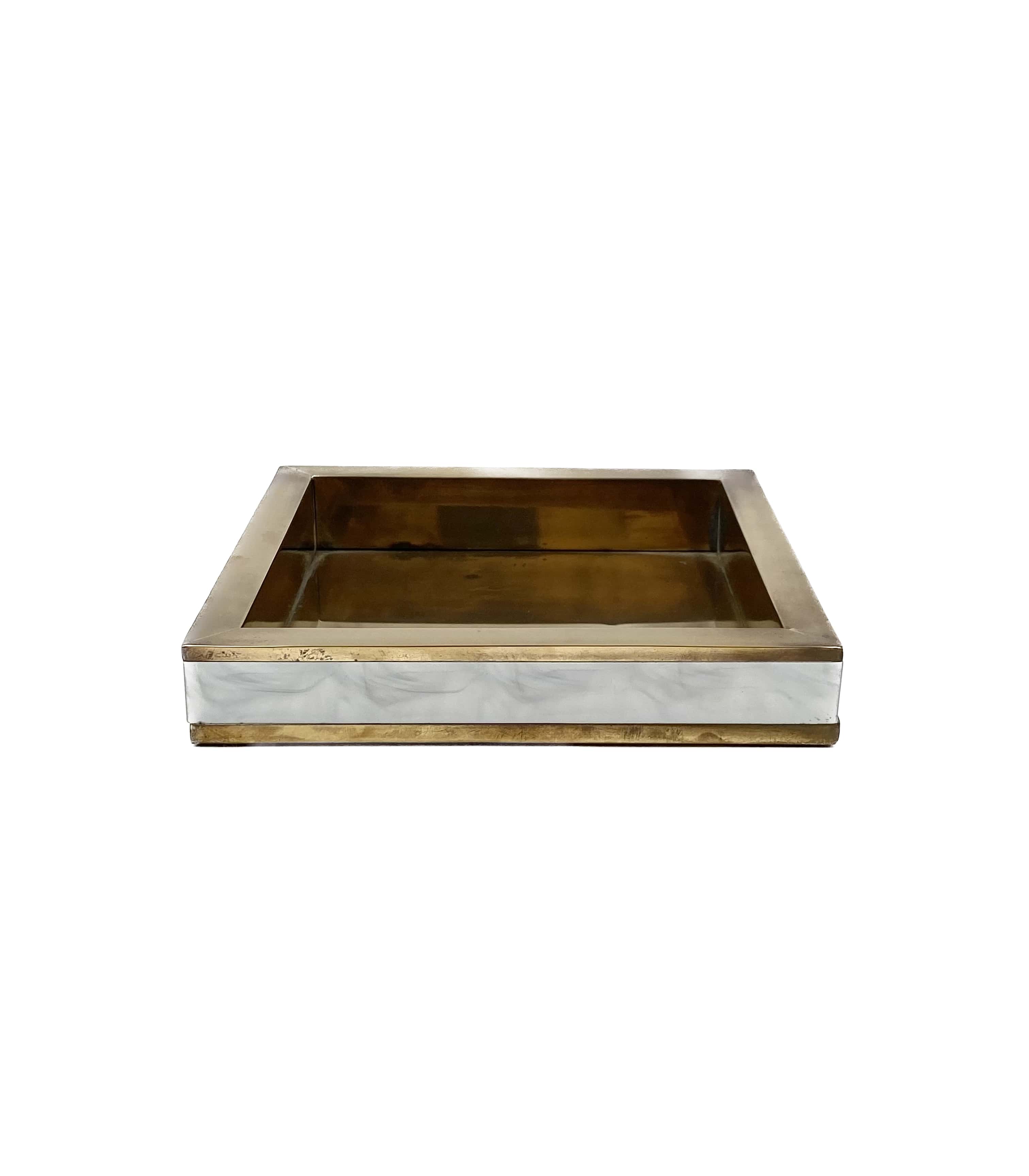 Hollywood regency brass ashtray / vide poche, Italy 1970s