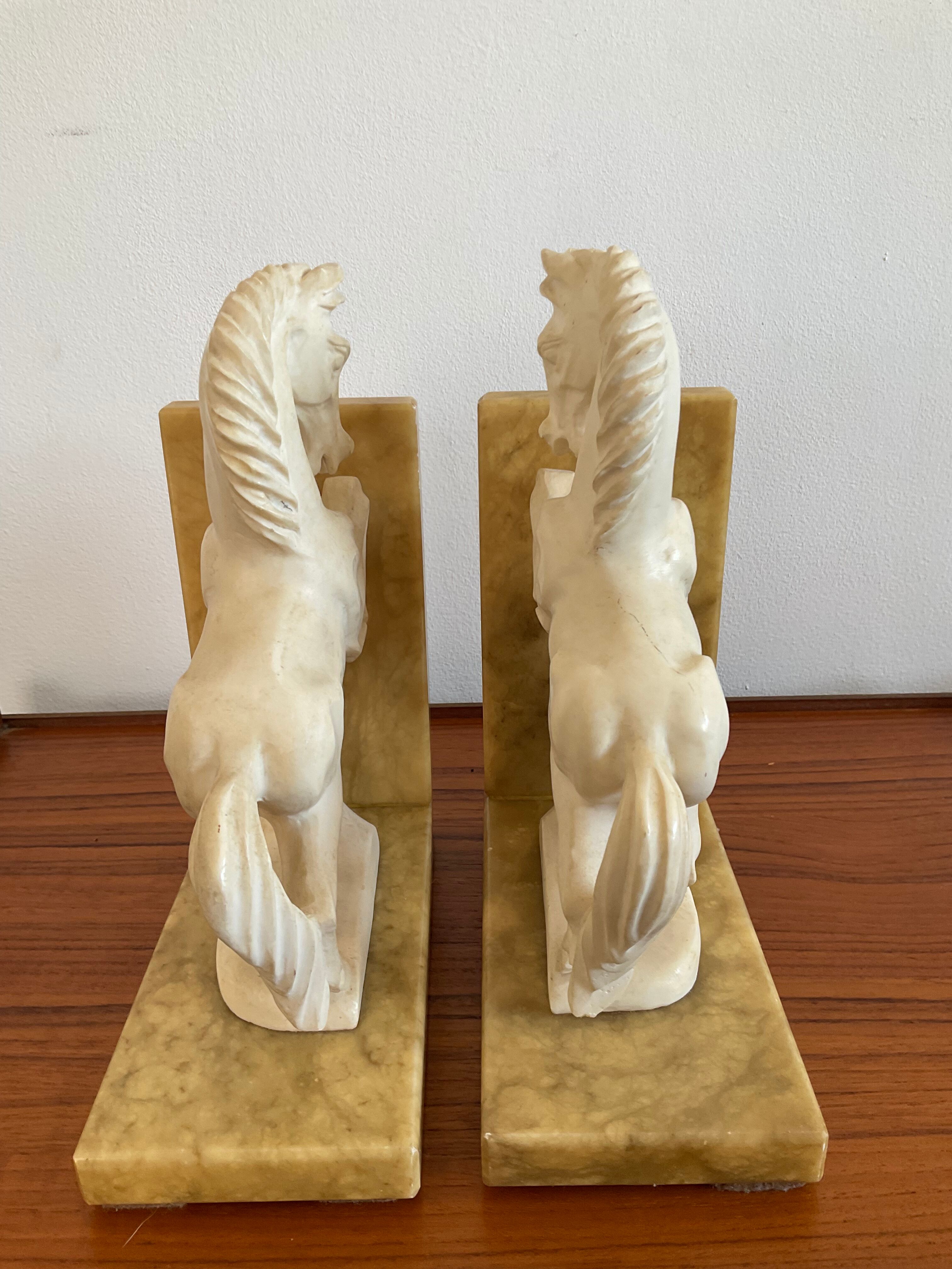 Pair of vintage marble bookends
