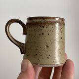 Vintage design stoneware teapot with 2 coffee cups