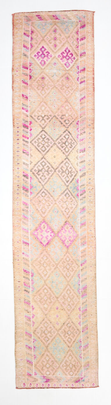Vintage Super Soft Pink Runner Rug, 85x394Cm