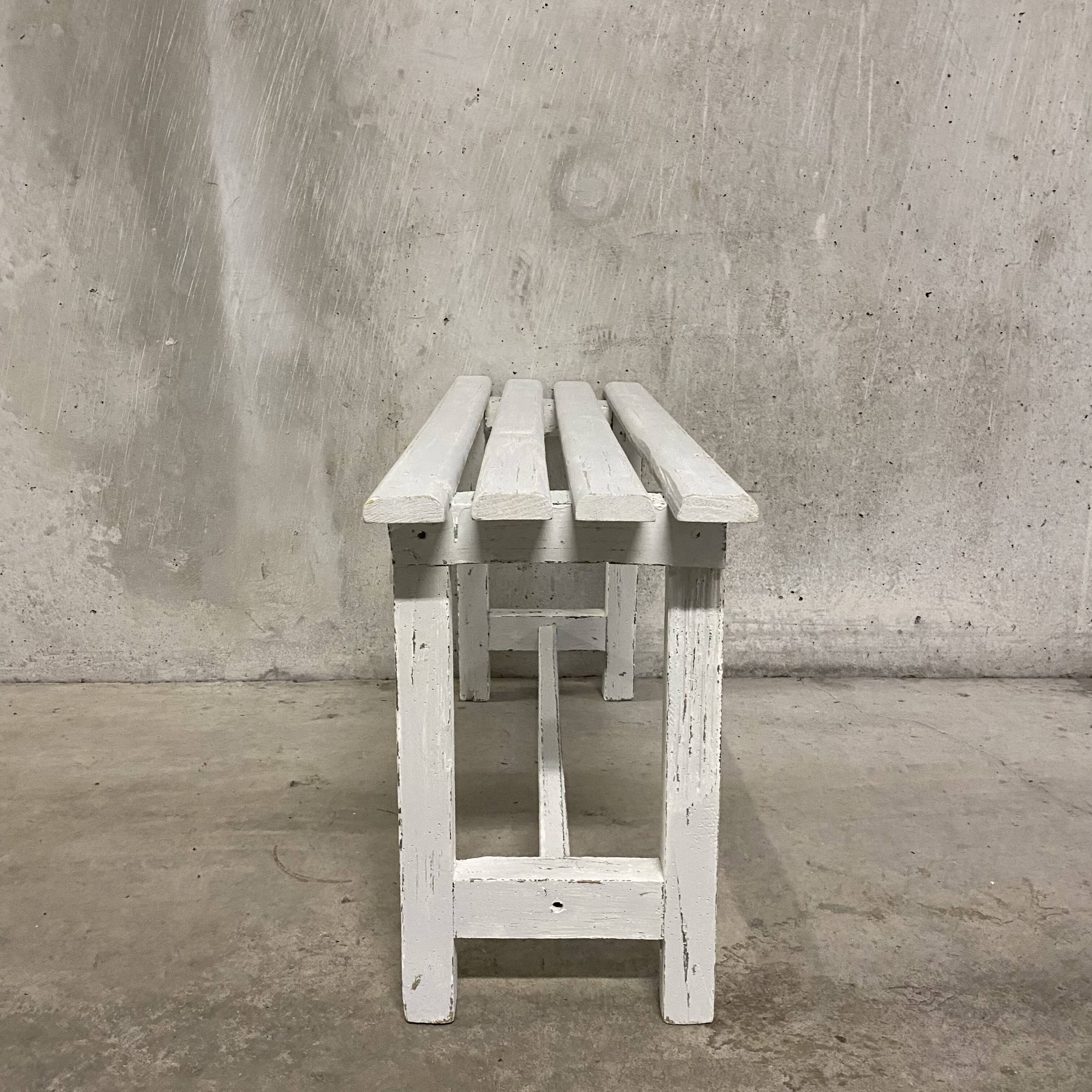 Weathered wooden bench