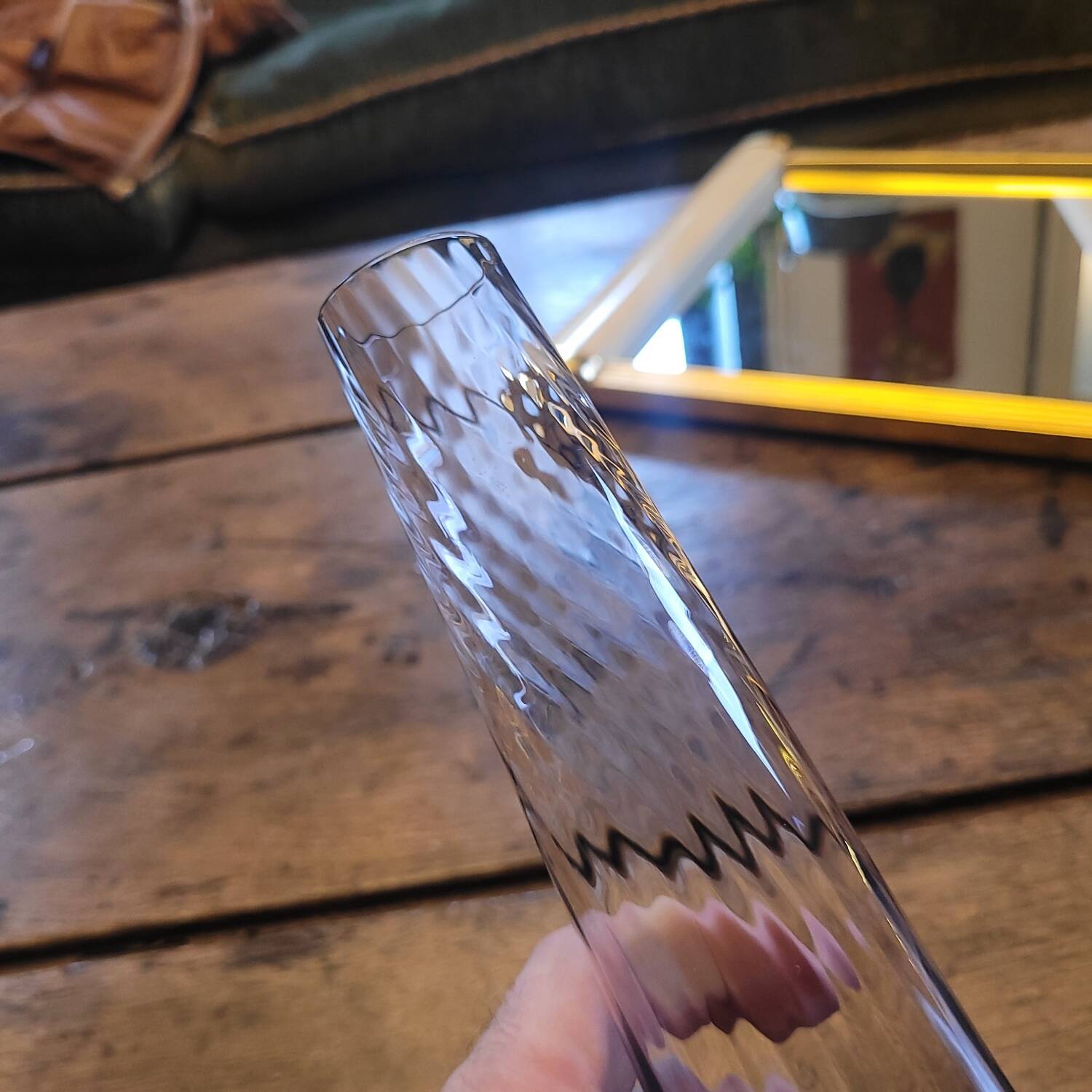 Textured smoked glass soliflore. 1970s