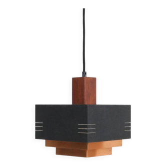 Very rare pendant lamp by Leo Forell / Taito Oy / Finland / Copper / Teak / Mid-century modern design / 1960s