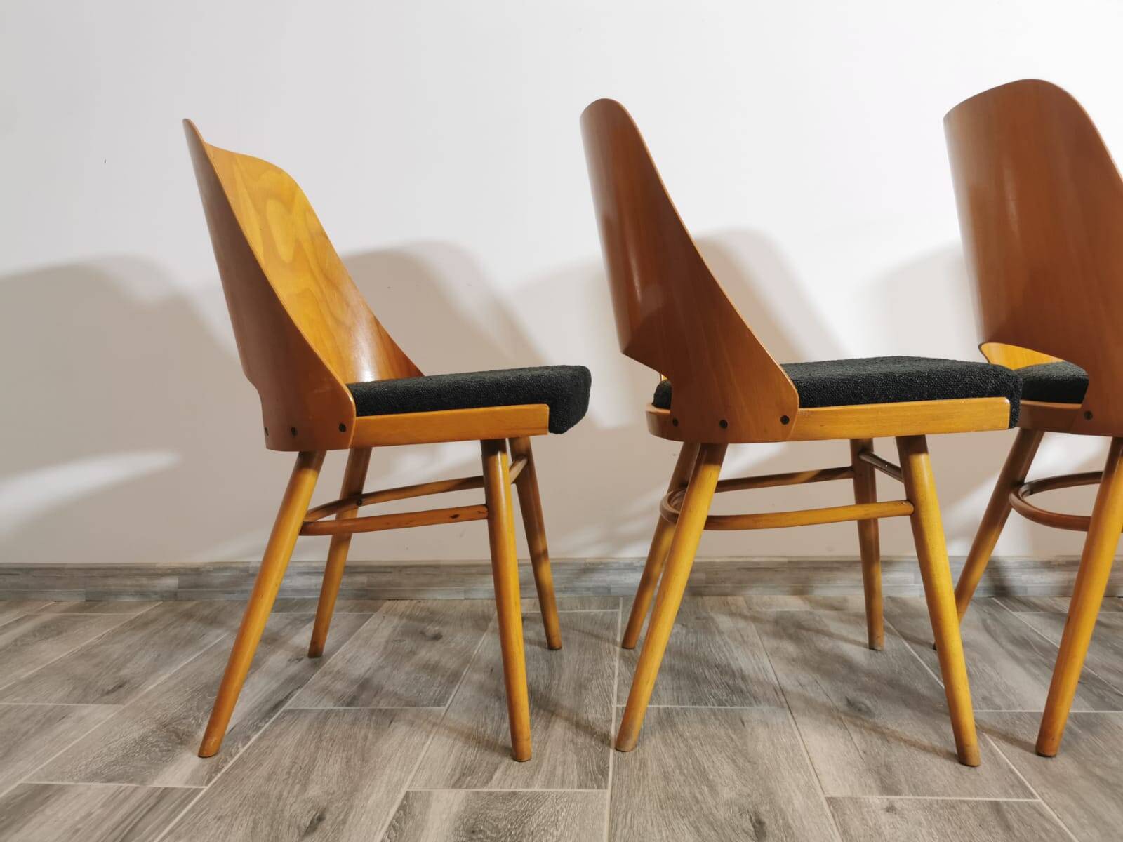 Dining chairs by radomir hoffman for ton, 1950s, set of 4