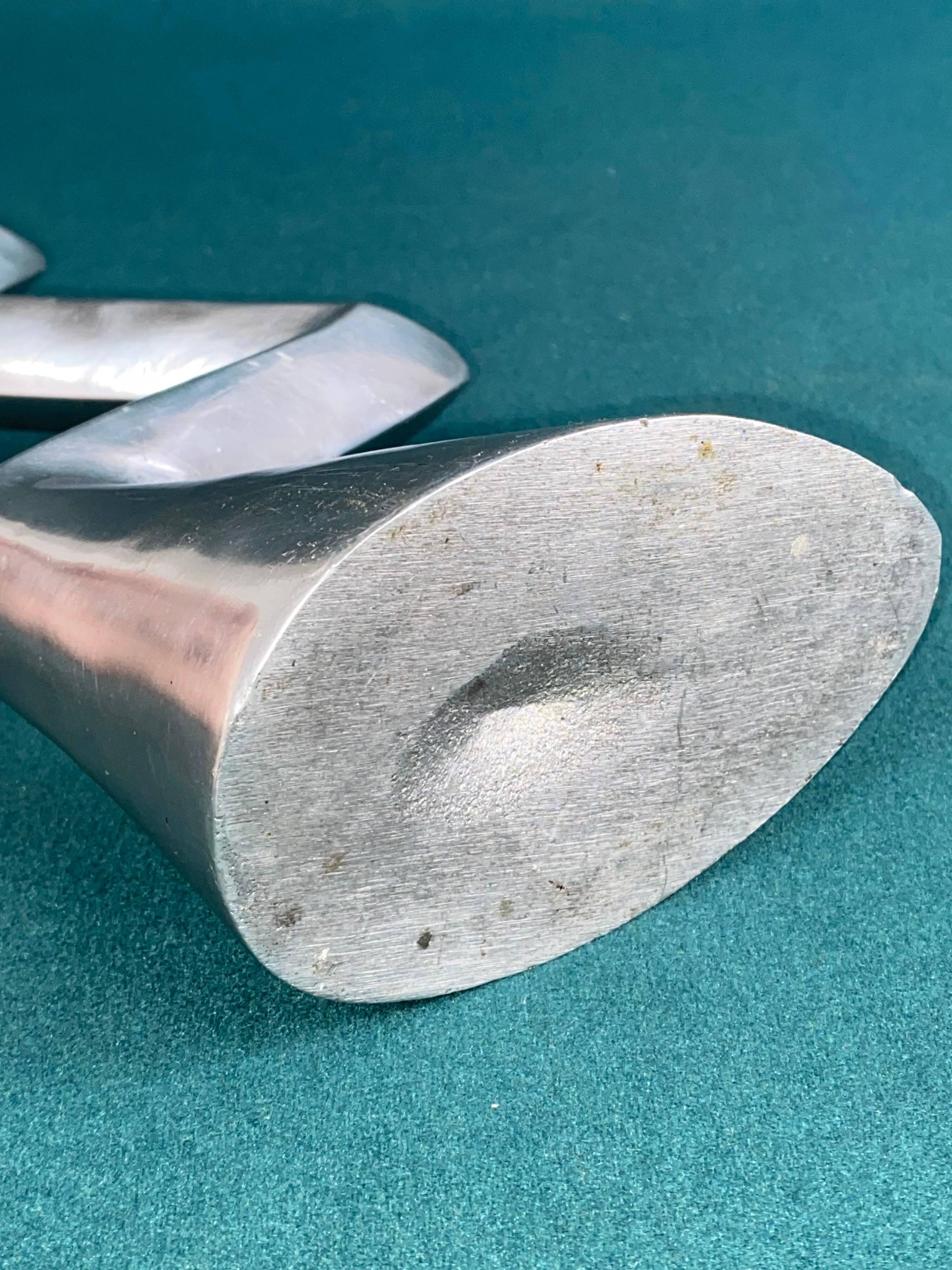 Matthew Hilton Zig Zag & Swan aluminium candle holders