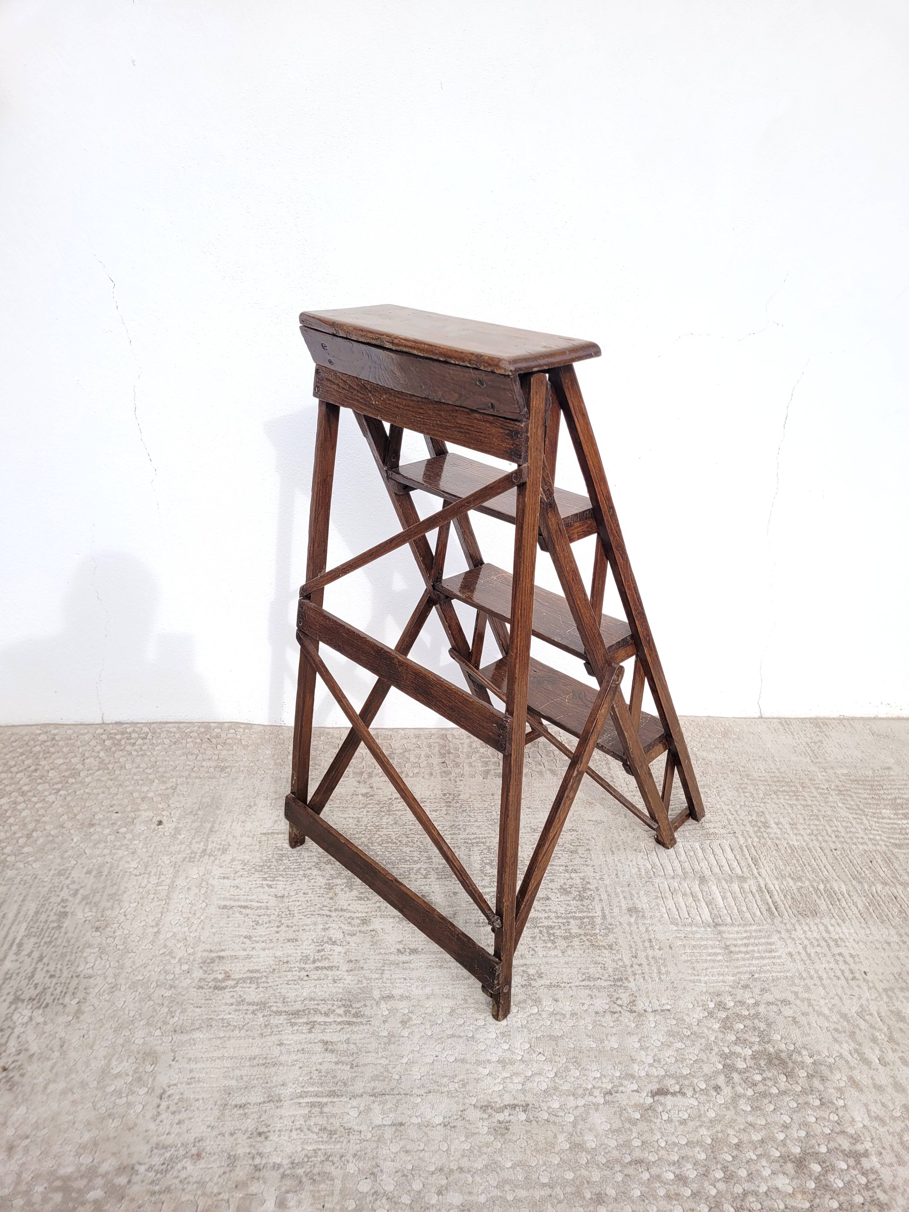Old small folding painter's stepladder ladder