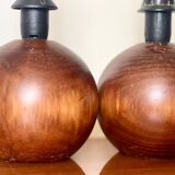 3 wooden ball lamp bases.