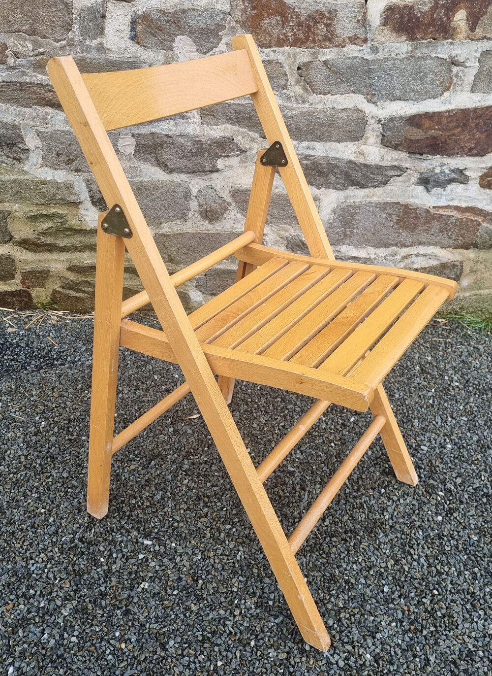 Folding chair blond wood, vintage
