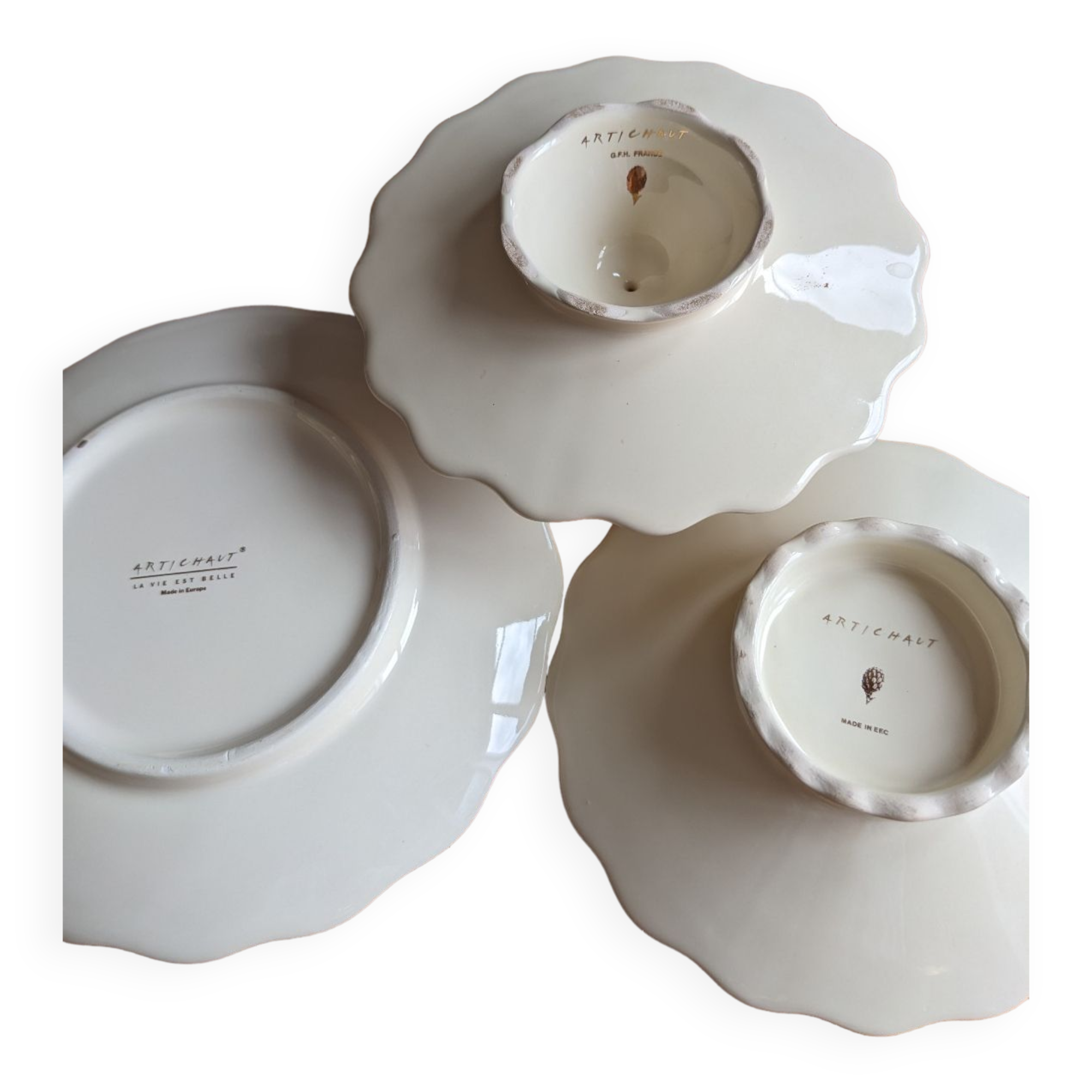 Artichoke ceramic coffee cups
