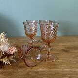 6 Rosaline twisted liqueur glasses