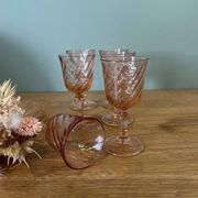 6 Rosaline twisted liqueur glasses